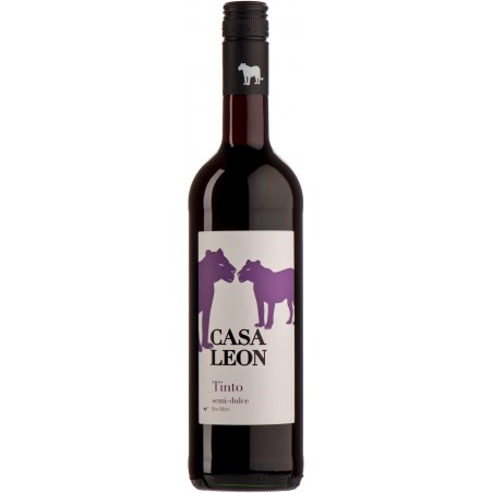 WINO CASA LEON CZERWONE PÓŁSŁODKIE  BIO 0,75 L (HISZPANIA)