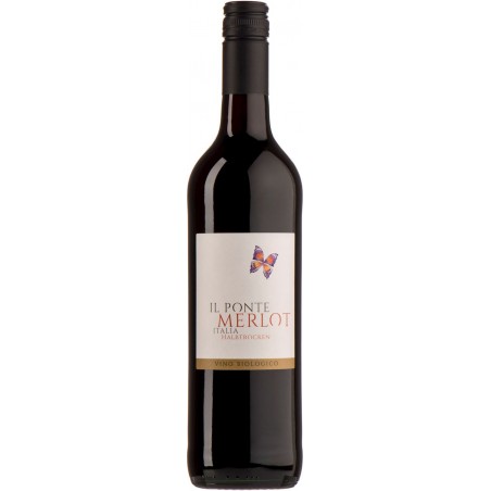 WINO IL PONTE MERLOT CZERWONE PÓŁWYTRAWNE BIO 0,75 L (WŁOCHY)