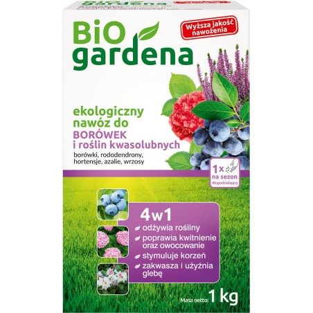 NAWÓZ DO BORÓWEK I ROŚLIN KWASOLUBNYCH ECO 1 kg - BIOGARDENA