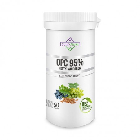 PESTKI WINOGRON EKSTRAKT 95 % OPC (450 mg) 60 KAPSUŁEK - SOUL FARM