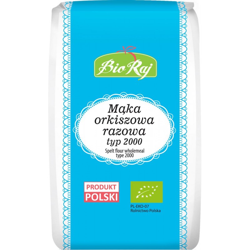 MĄKA ORKISZOWA RAZOWA TYP 2000 BIO (POLSKA) 1 kg - BIO RAJ