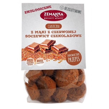 CIASTKA Z MĄKI Z CZERWONEJ SOCZEWICY CZEKOLADOWE BEZGLUTENOWE BIO 100 g - ZEMANKA