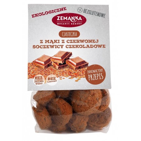 CIASTKA Z MĄKI Z CZERWONEJ SOCZEWICY CZEKOLADOWE BEZGLUTENOWE BIO 100 g - ZEMANKA