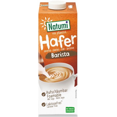 przecena NAPÓJ OWSIANO - SOJOWY BARISTA BEZ DODATKU CUKRÓW BIO 1 L - NATUMI