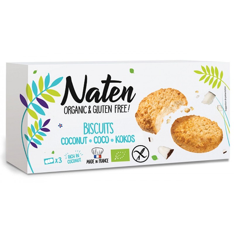 CIASTKA KOKOSOWE BEZGLUTENOWE BIO 150 g - NATEN