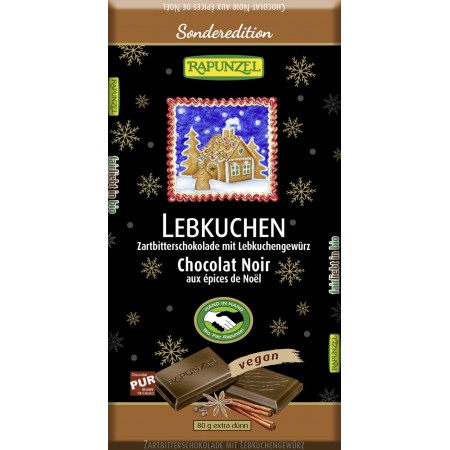 CZEKOLADA GORZKA Z PRZYPRAWĄ DO PIERNIKA BIO 80 g - RAPUNZEL (PRODUKT SEZONOWY)