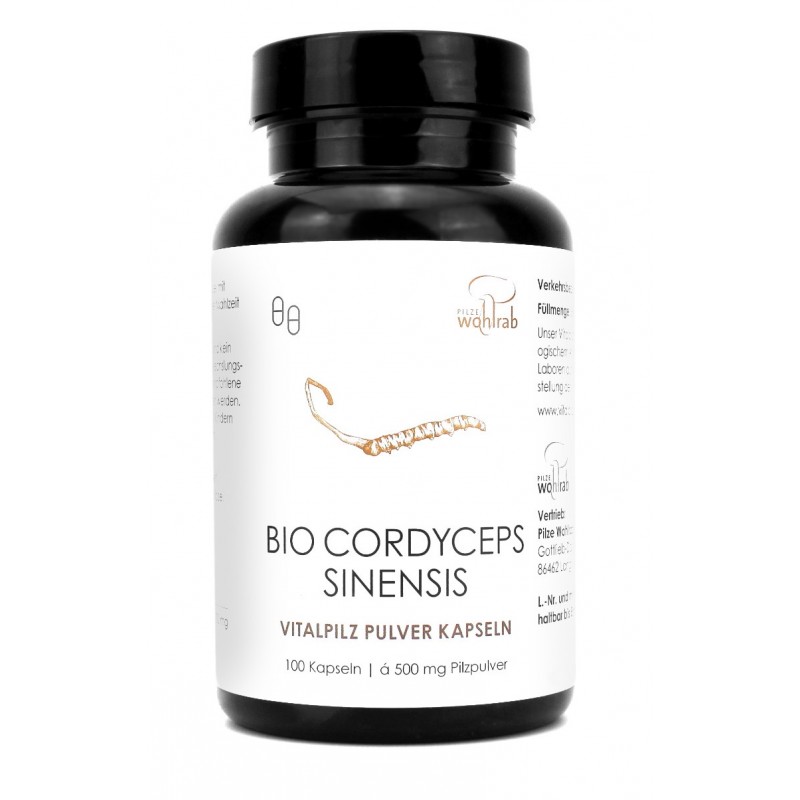 GRZYBY CORDYCEPS SINENSIS BIO (500 mg) 100 KAPSUŁEK - PILZE WOHLRAB