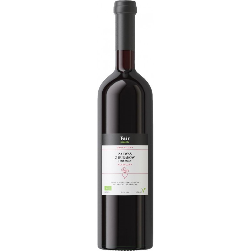 ŻYWY ZAKWAS Z BURAKÓW KLASYCZNY BIO 750 ml - FAIR ORGANIC