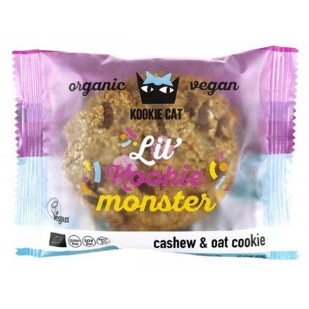 CIASTKO WEGAŃSKIE Z KOLOROWYMI DRAŻETKAMI CZEKOLADOWYMI I WANILIĄ BEZGLUTENOWE BIO 50 g - KOOKIE CAT