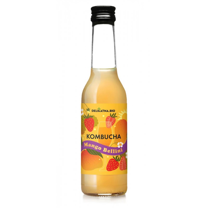 KOMBUCHA KOKTAJLOWA MANGO BELLINI BIO 270 ml - DELIKATNA