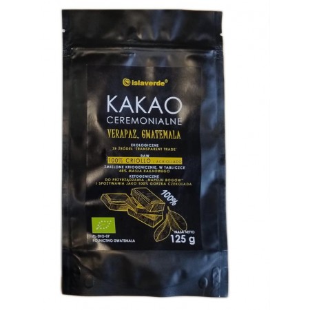 KAKAO CEREMONIALNE TABLICZKA BIO 125 g - ISLAVERDE (SEGURA)
