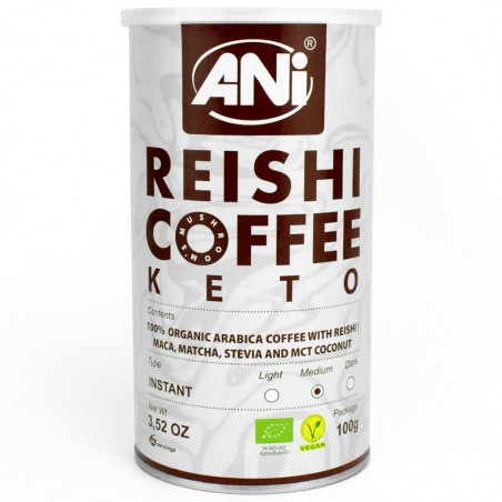 KAWA ROZPUSZCZALNA ARABICA Z REISHI KETO BIO 100 g - ANI
