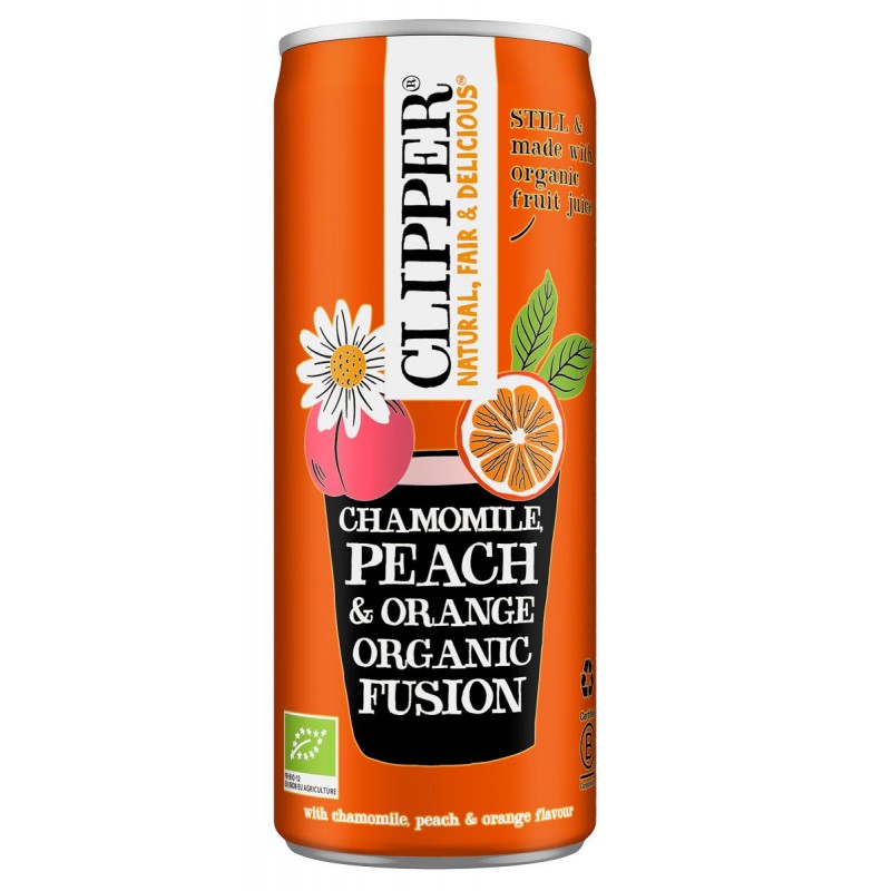 NAPÓJ OWOCOWY O SMAKU RUMIANEK - POMARAŃCZA - BRZOSKWINIA BIO 250 ml - CLIPPER