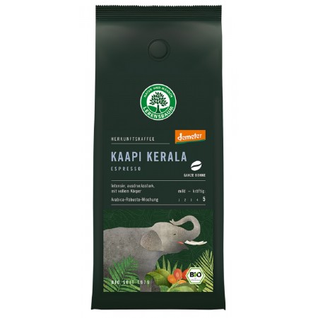 KAWA ZIARNISTA ARABICA/ROBUSTA KAAPI KERALA ESPRESSO DEMETER BIO 250 g - LEBENSBAUM