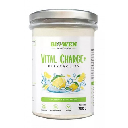 ELEKTROLITY O SMAKU CYTRYNOWYM W PROSZKU VITAL CHARGE+ 250 g - BIOWEN