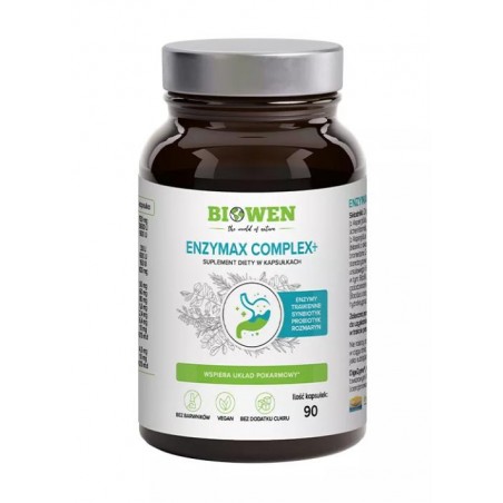 KAPSUŁKI NA WSPARCIE TRAWIENIA ENZYMAX COMPLEX+ 90 KAPSUŁEK - BIOWEN