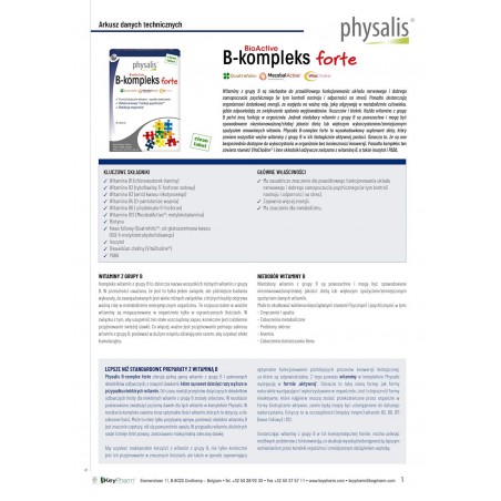 WITAMINA B-COMPLEX FORTE 30 TABLETEK - PHYSALIS