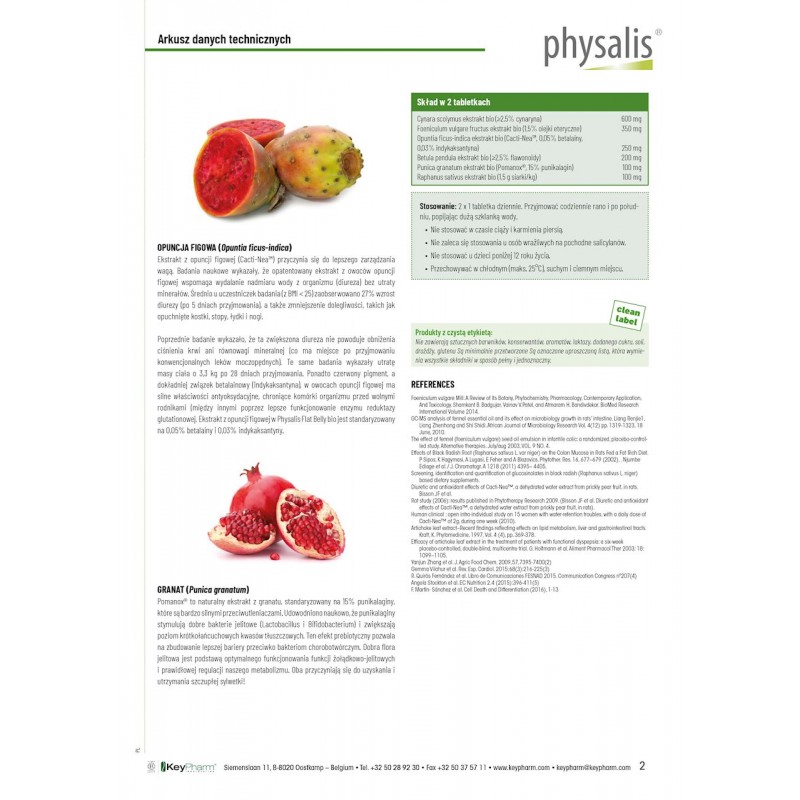TABLETKI NA PŁASKI BRZUCH BIO 45 szt. - PHYSALIS