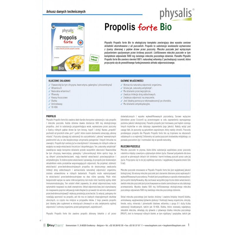 PROPOLIS FORTE BIO 30 TABLETEK - PHYSALIS