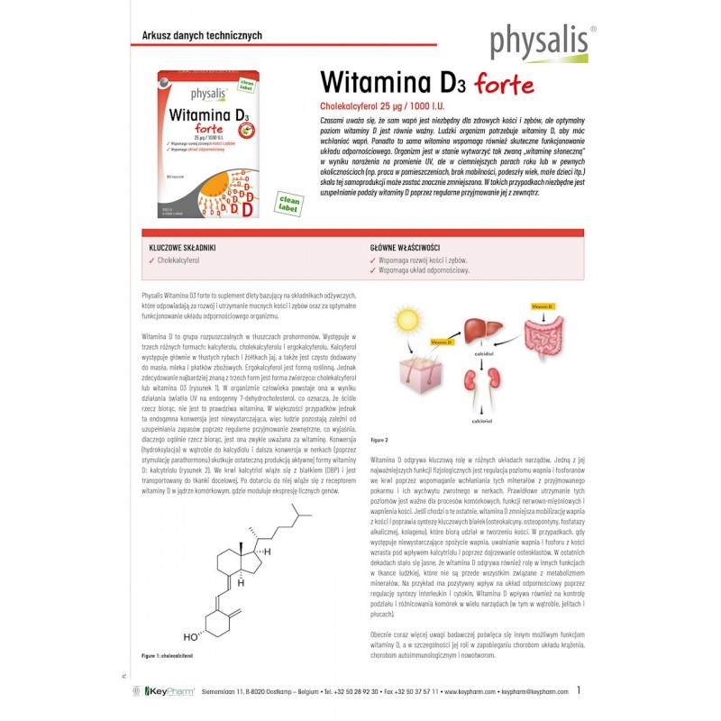 WITAMINA D3 FORTE 100 KAPSUŁEK - PHYSALIS