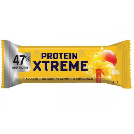 BATON PROTEINOWY XTREME Z MANGO W CZEKOLADZIE MLECZNEJ BEZ DODATKU CUKRÓW 40 g - DOBRY SQUAD