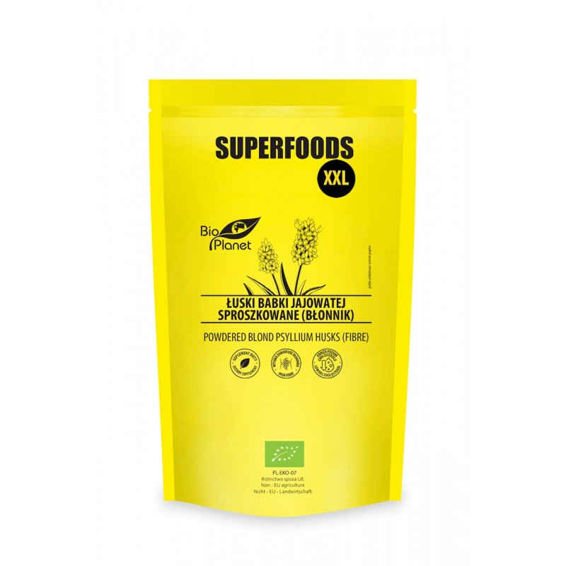 ŁUSKI BABKI JAJOWATEJ SPROSZKOWANE (BŁONNIK) BIO 600 g - BIO PLANET