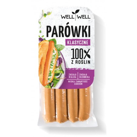 PARÓWKI ROŚLINNE KLASYCZNE 200 g - WELL WELL