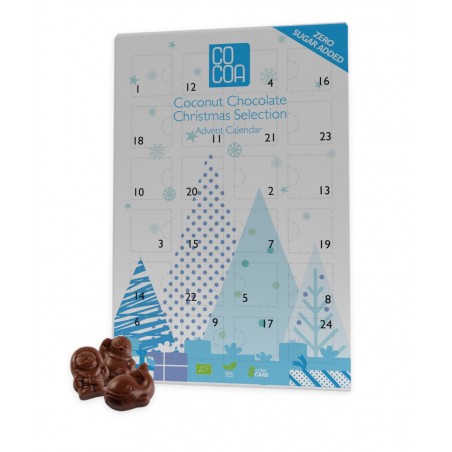 KALENDARZ ADWENTOWY Z CZEKOLADY KOKOSOWEJ BEZ DODATKU CUKRÓW BIO 180 g - COCOA (PRODUKT SEZONOWY)