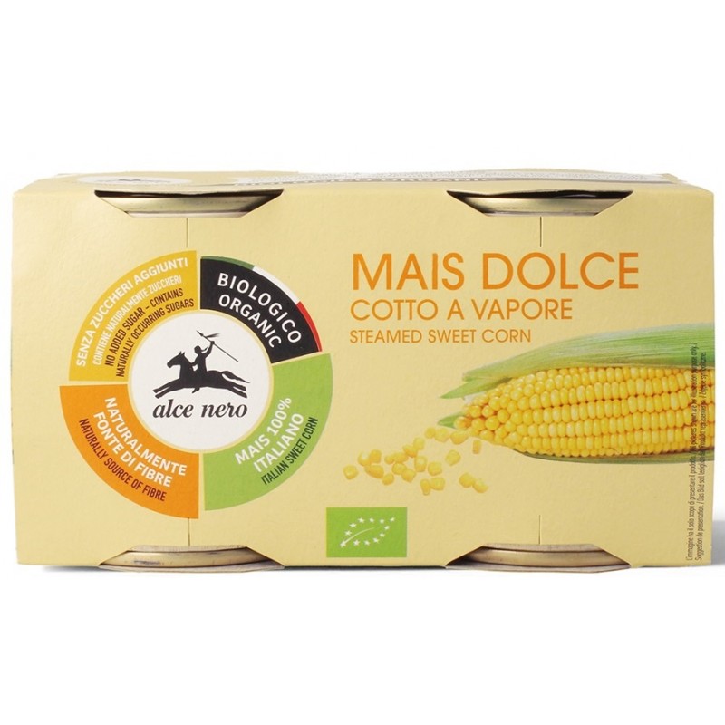 KUKURYDZA SŁODKA W ZALEWIE BIO (2 szt.) (320 g) (280 g) - ALCE NERO