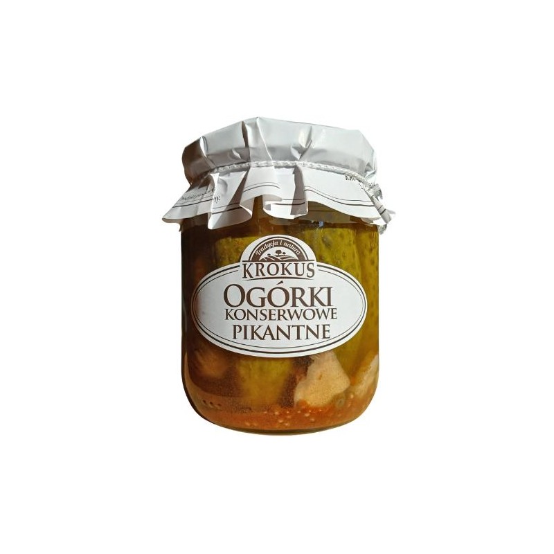 OGÓRKI KONSERWOWE PIKANTNE 500 g (250 g) - KROKUS