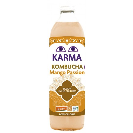 KOMBUCHA Z MANGO I MARAKUJĄ FAIR FOR LIFE DEMETER BIO 500 ml - KARMA KOMBUCHA