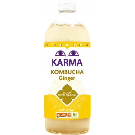 KOMBUCHA Z IMBIREM NISKA ZAWARTOŚĆ CUKRÓW FAIR FOR LIFE DEMETER BIO 1 L - KARMA KOMBUCHA