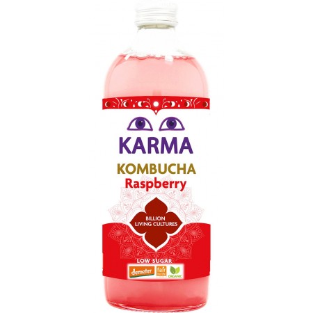 KOMBUCHA O SMAKU MALINOWYM FAIR FOR LIFE DEMETER BIO 1 L - KARMA KOMBUCHA