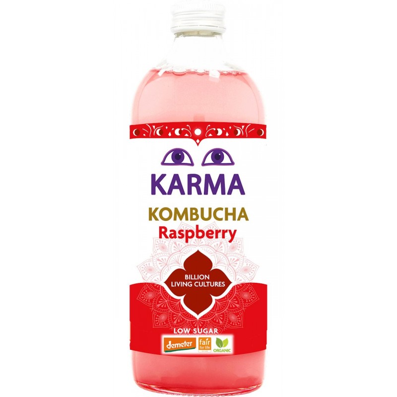 KOMBUCHA O SMAKU MALINOWYM FAIR FOR LIFE DEMETER BIO 1 L - KARMA KOMBUCHA