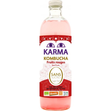 KOMBUCHA Z OWOCAMI CZERWONYMI BEZ CUKRU FAIR FOR LIFE DEMETER BIO 750 ml - KARMA KOMBUCHA