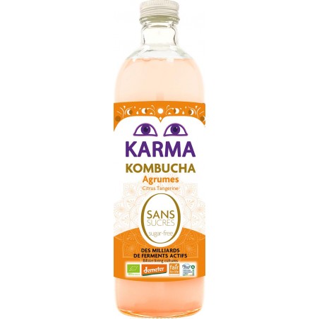 KOMBUCHA Z CYTRUSAMI BEZ CUKRU FAIR FOR LIFE DEMETER BIO 750 ml - KARMA KOMBUCHA