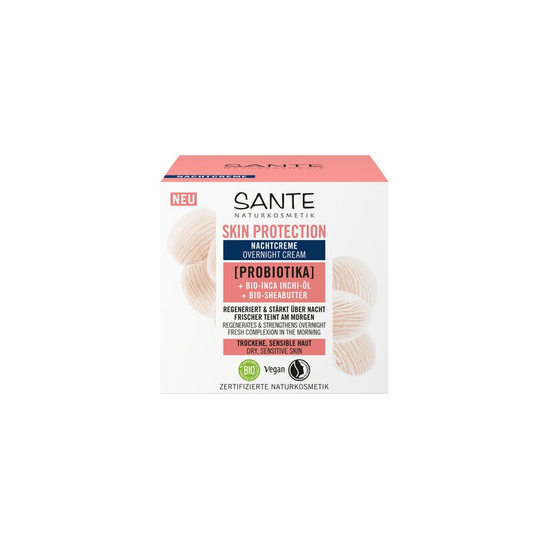 KREM DO TWARZY NA NOC OCHRONNY Z PROBIOTYKAMI, OLEJEM INCHI I MASŁEM SHEA ECO 50 ml - SANTE