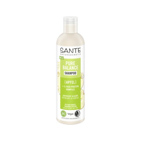 SZAMPON NORMALIZUJĄCY DO WŁOSÓW PRZETŁUSZCZAJĄCYCH SIĘ JABŁKO I POTRÓJNY KOMPLEKS PROTEINOWY ECO 250 ml - SANTE