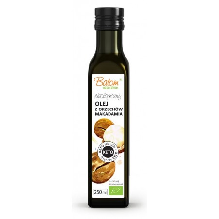 OLEJ Z ORZECHÓW MAKADAMIA TŁOCZONY NA ZIMNO KETO BIO 250 ml - BATOM