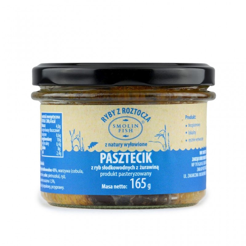 PASZTECIK Z RYB SŁODKOWODNYCH Z ŻURAWINĄ BEZGLUTENOWY 165 g - SMOLIN FISH (NA ZAMÓWIENIE)