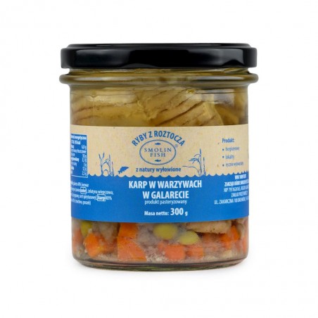 KARP W WARZYWACH W GALARECIE BEZGLUTENOWY 300 g - SMOLIN FISH (NA ZAMÓWIENIE)