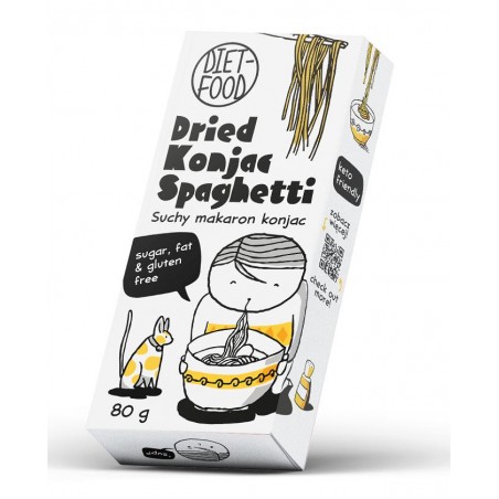 MAKARON (SUCHY KONJAC) SPAGHETTI BEZGLUTENOWY 80 g - DIET-FOOD