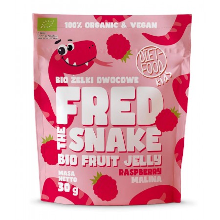 ŻELKI MALINA BEZ ŻELATYNY BIO 30 g - DIET-FOOD (FRED THE SNAKE)