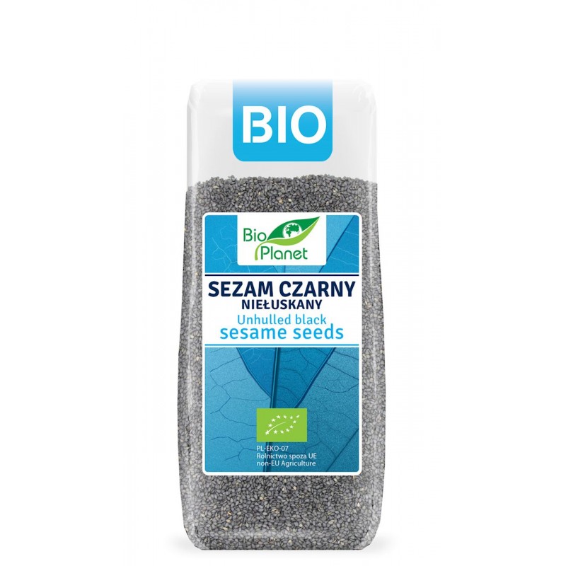 SEZAM CZARNY NIEŁUSKANY BIO 200 g - BIO PLANET
