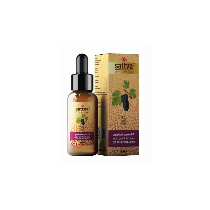 OLEJ DO CIAŁA I WŁOSÓW Z PESTEK WINOGRON ECO 50 ml - SATTVA (AYURVEDA)