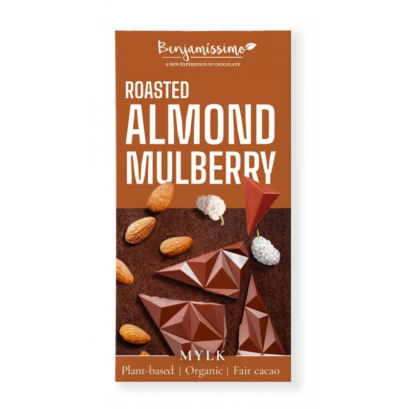 CZEKOLADA MIGDAŁY - MORWA BEZGLUTENOWA BIO 60 g - BENJAMISSIMO