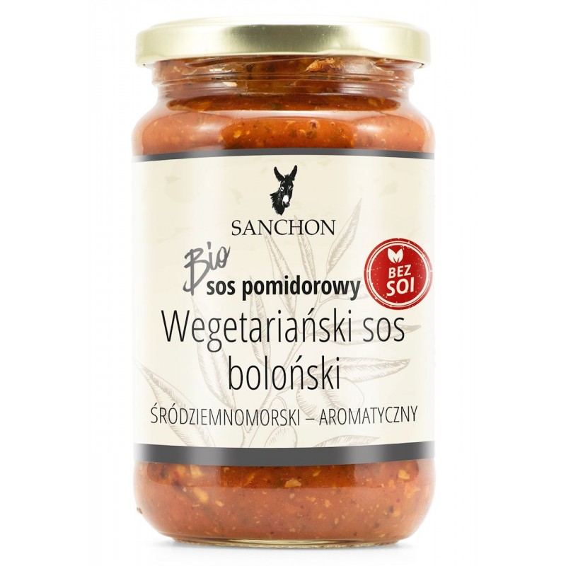 SOS WEGAŃSKI BOLOGNESE BEZGLUTENOWY BIO 330 ml - SANCHON