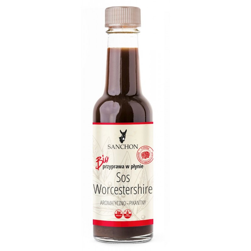 SOS WEGAŃSKI WORCESTERSHIRE BEZGLUTENOWY BIO 140 ml - SANCHON