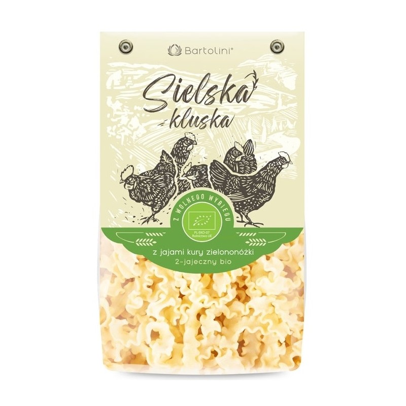 MAKARON (Z JAJ KURY ZIELONONÓŻKI) FALA BIO 250 g - BARTOLINI (SIELSKA KLUSKA)
