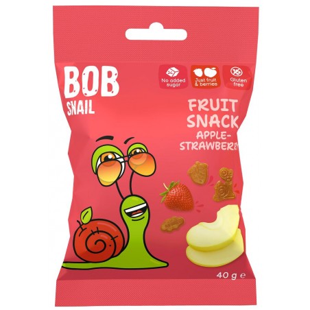 ŻELKI JABŁKO - TRUSKAWKA BEZ ŻELATYNY BEZGLUTENOWE 40 g - BOB SNAIL